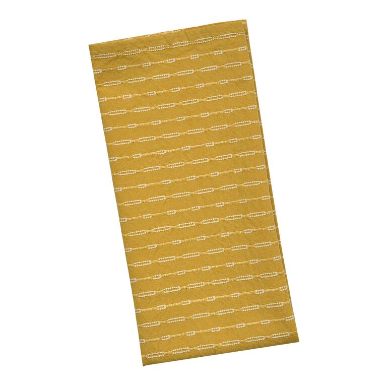 Golden Yellow and White Woven Kitchen Towel Set Of 2 - World Market