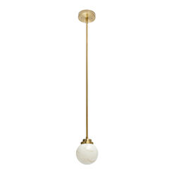 Romilly Marble Resin Globe and Gold Metal LED Pendant Lamp