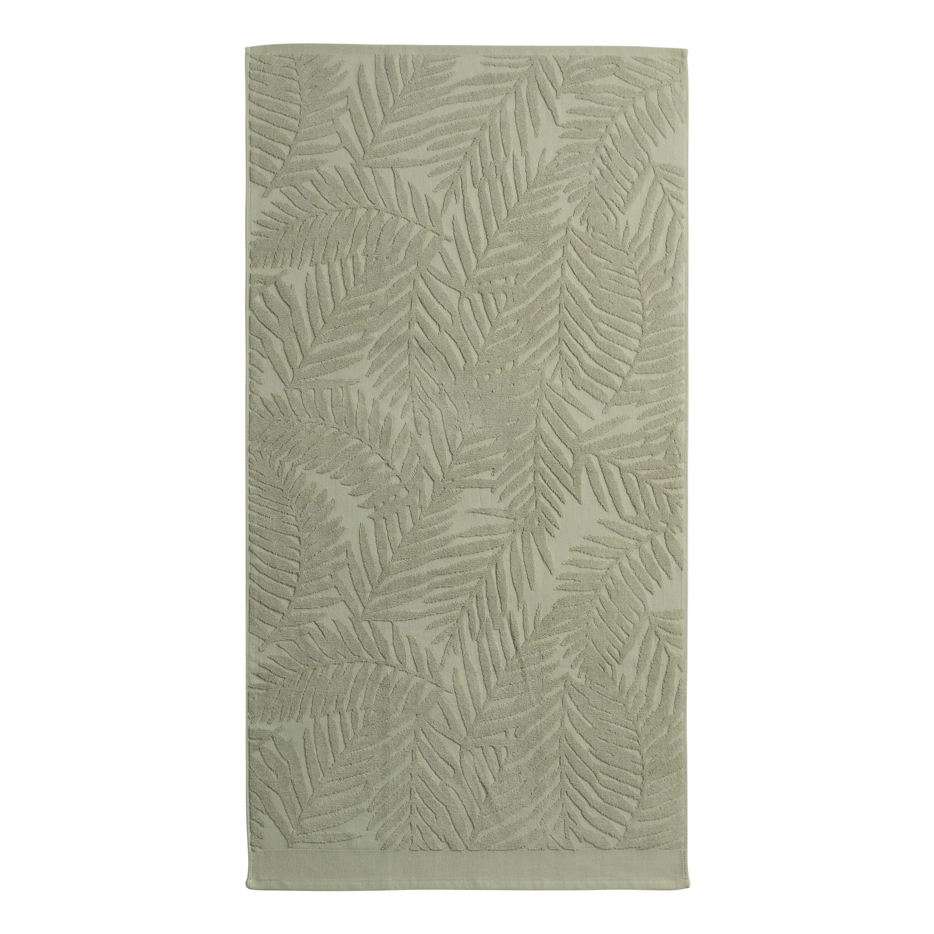 Sage Green Sculpted Palm Leaf Bath Towel World Market