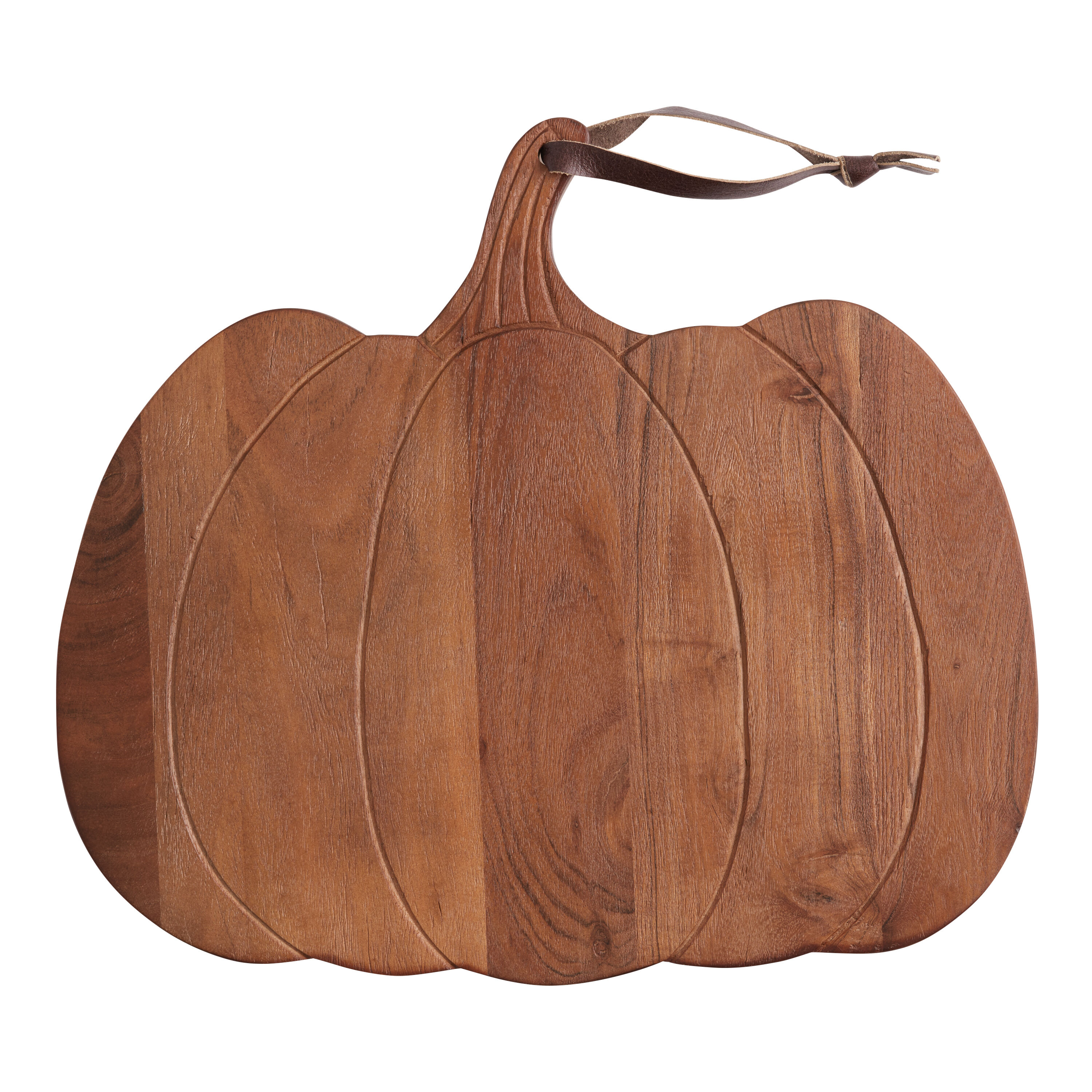 Natural Acacia Wood Pumpkin Serving Board image number 0