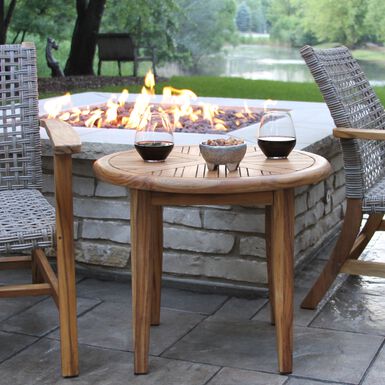 Hakui Round Teak Wood Side Table Hakui Round Teak Wood Side Table