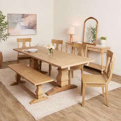 Avila Washed Natural Wood Dining Chairs Set of 2