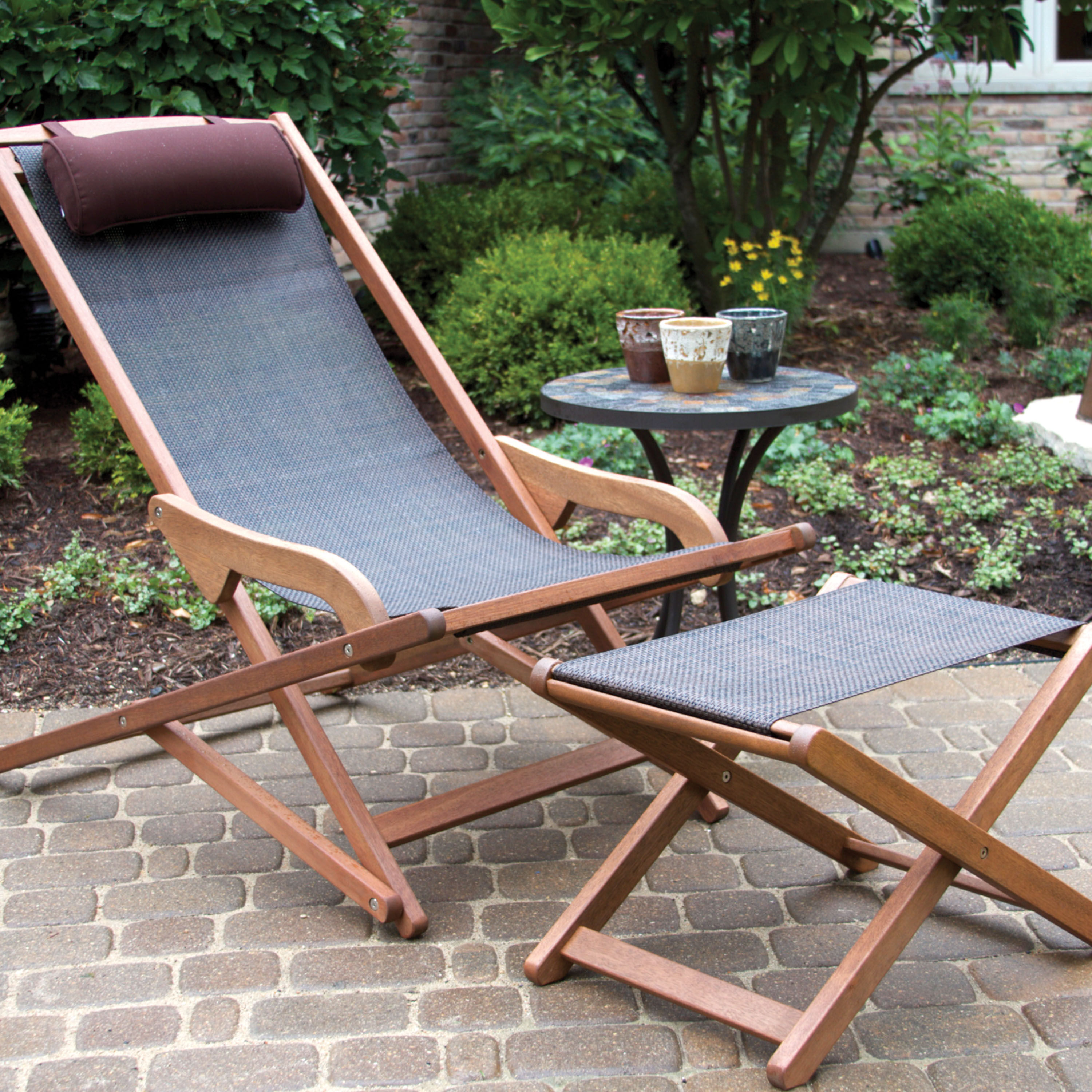 Patio sling store ottoman