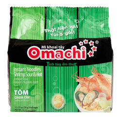 Omachi Sour and Hot Shrimp Instant Noodles 5 Pack