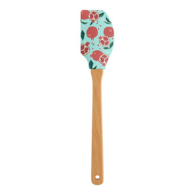Pomegranate and Light Blue Silicone and Wood Spatula Pomegranate and Light Blue Silicone and Wood Spatula