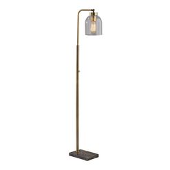 Bristol Brown Marble, Antique Brass And Glass Floor Lamp