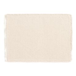 Neutral Woven Placemats with Natural Fringe Set of 4