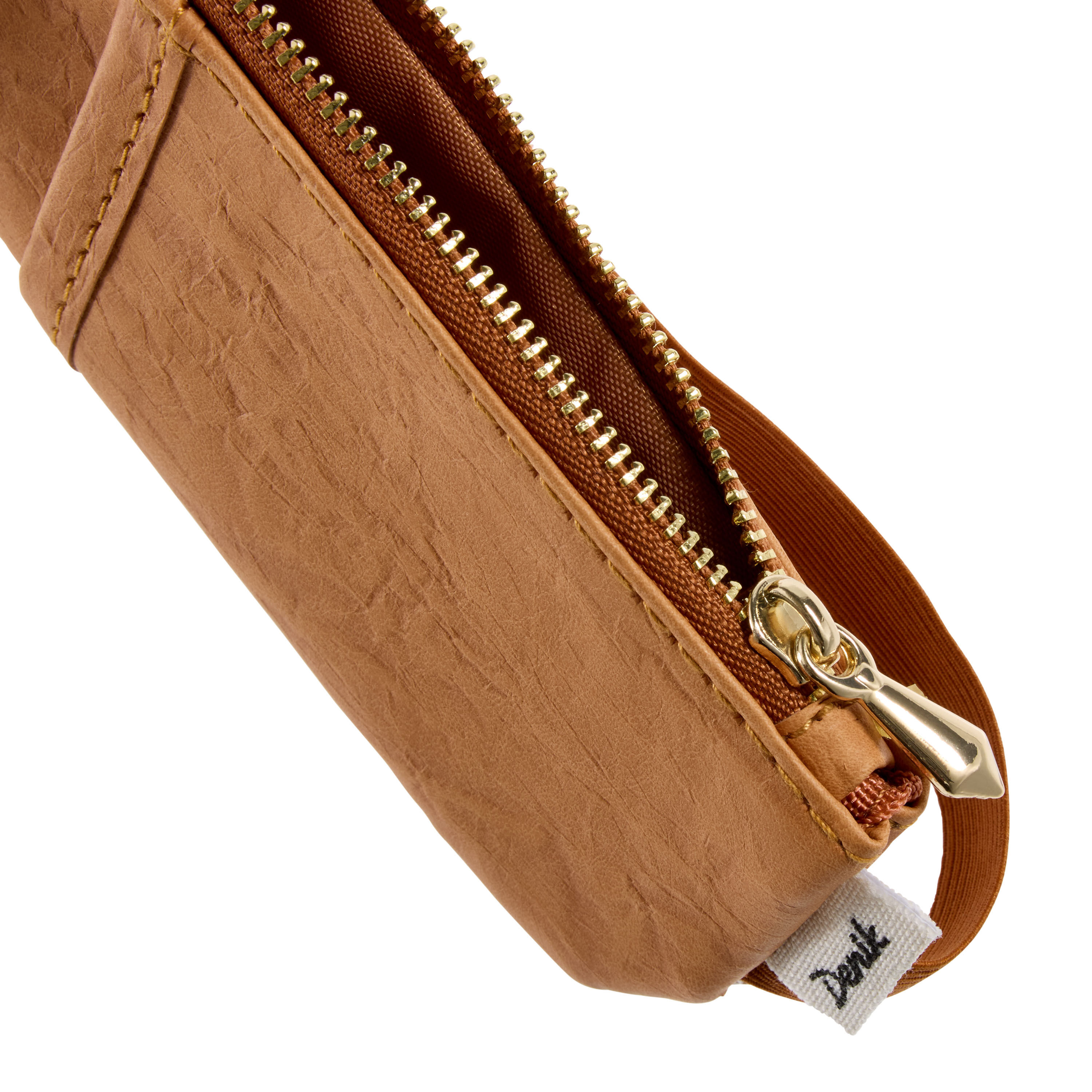 Denik Caramel Crinkle Pencil Pouch with Elastic Strap image number 2