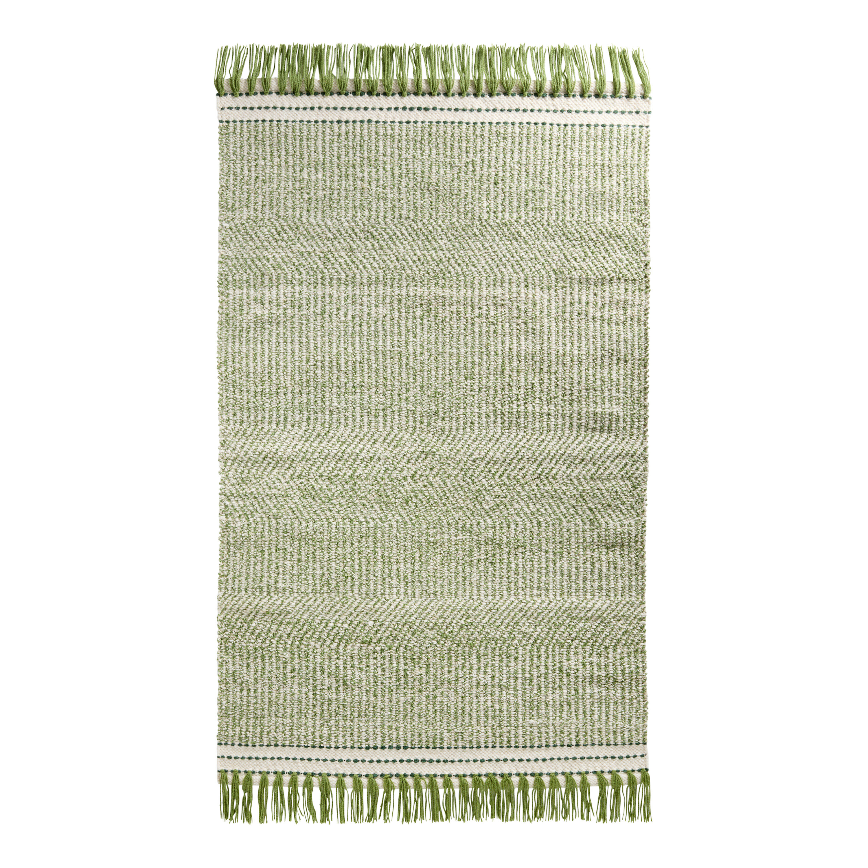 Brooklyn Emerald Green Handwoven Wool Area Rug image number 0