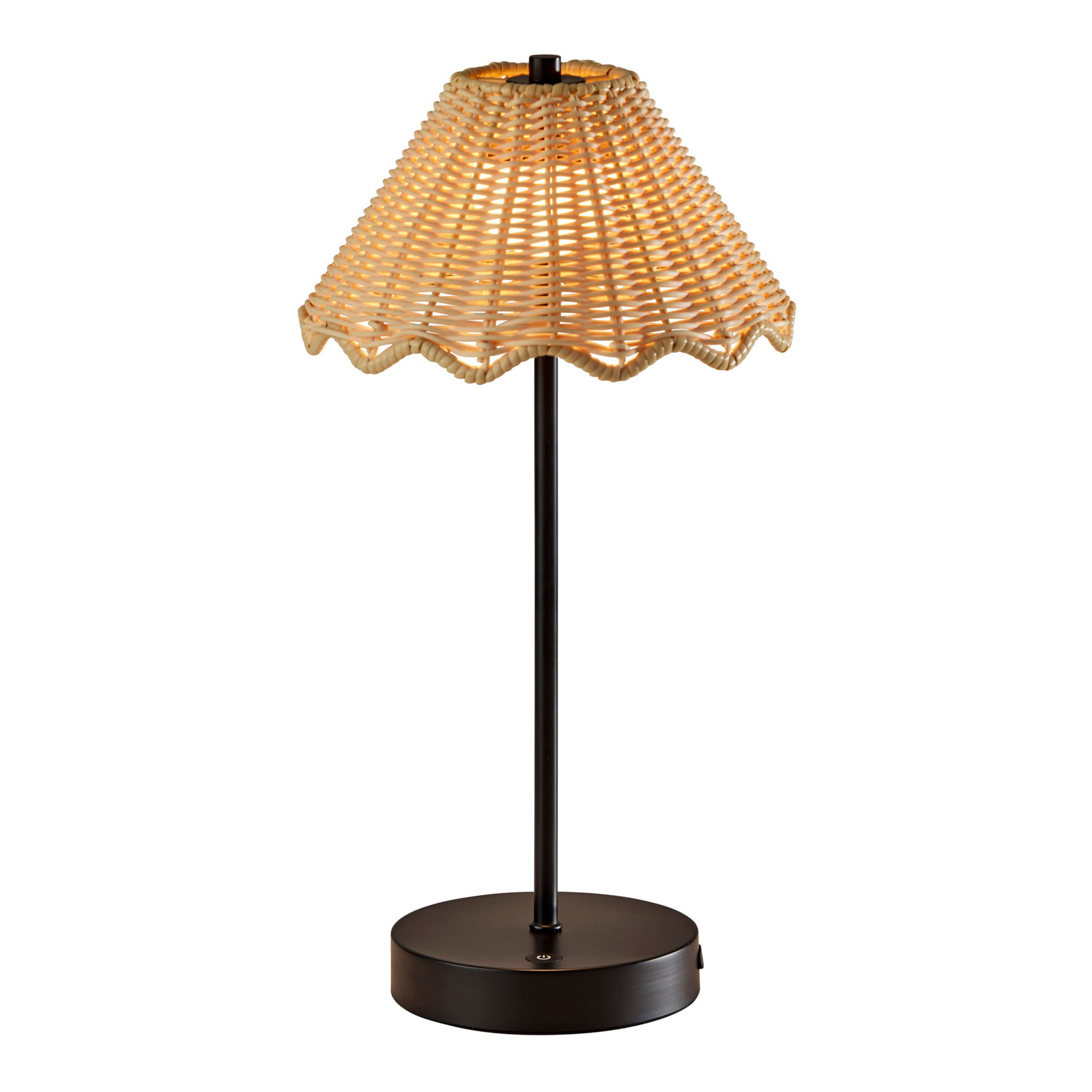 Kiawah Faux Rattan and Metal Rechargeable LED Table Lamp by World Market