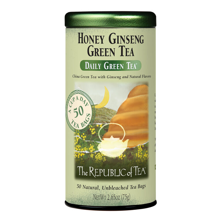 The Republic of Tea Honey Ginseng Green Tea 50 Count image number 1