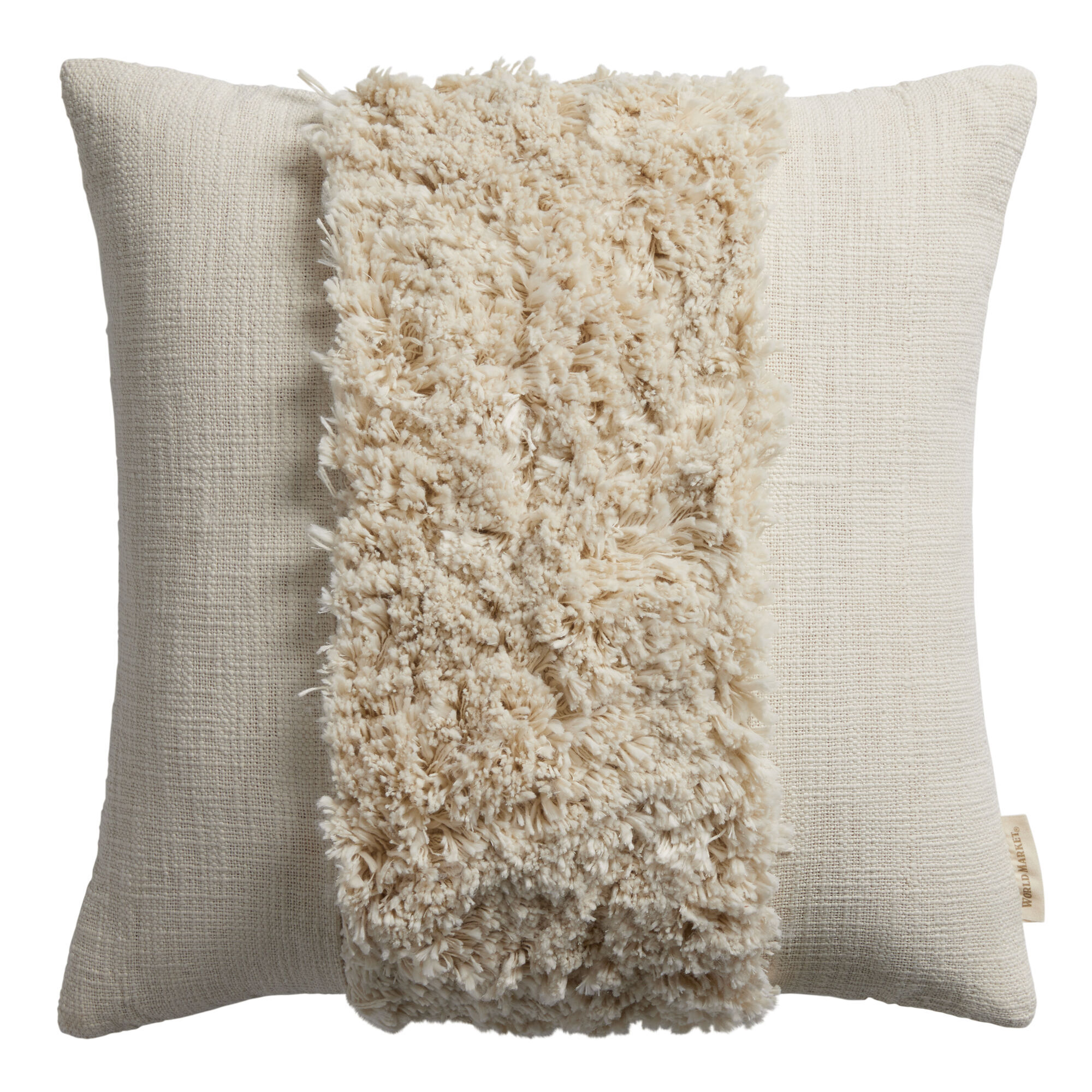 Shaggy Tufted Stripe Indoor Outdoor Throw Pillow World Market