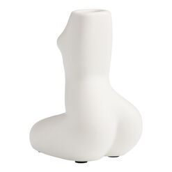 White Ceramic Femme Figural Vase