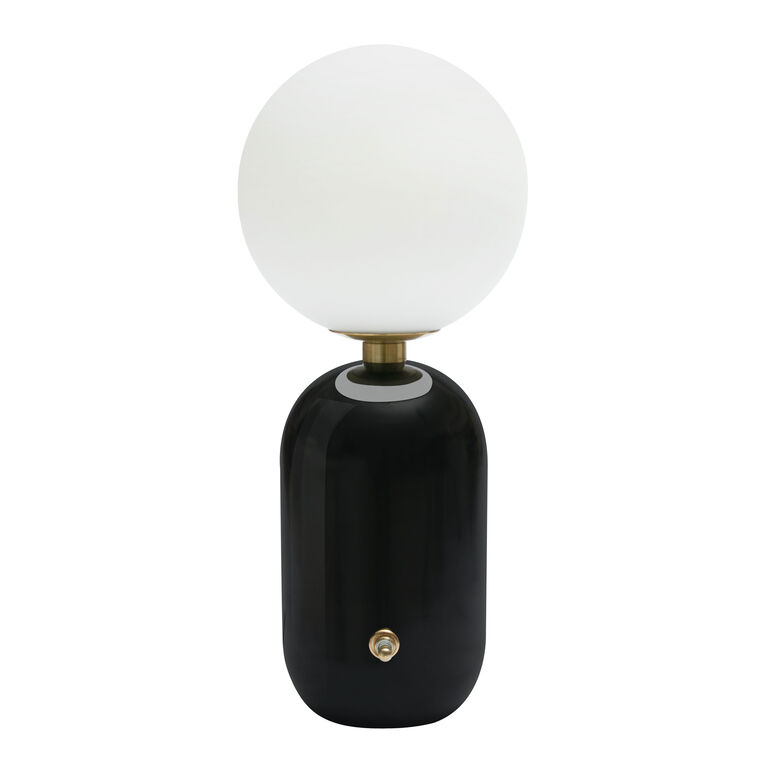 Silvia Frosted Glass Globe and Metal LED Accent Lamp image number 1