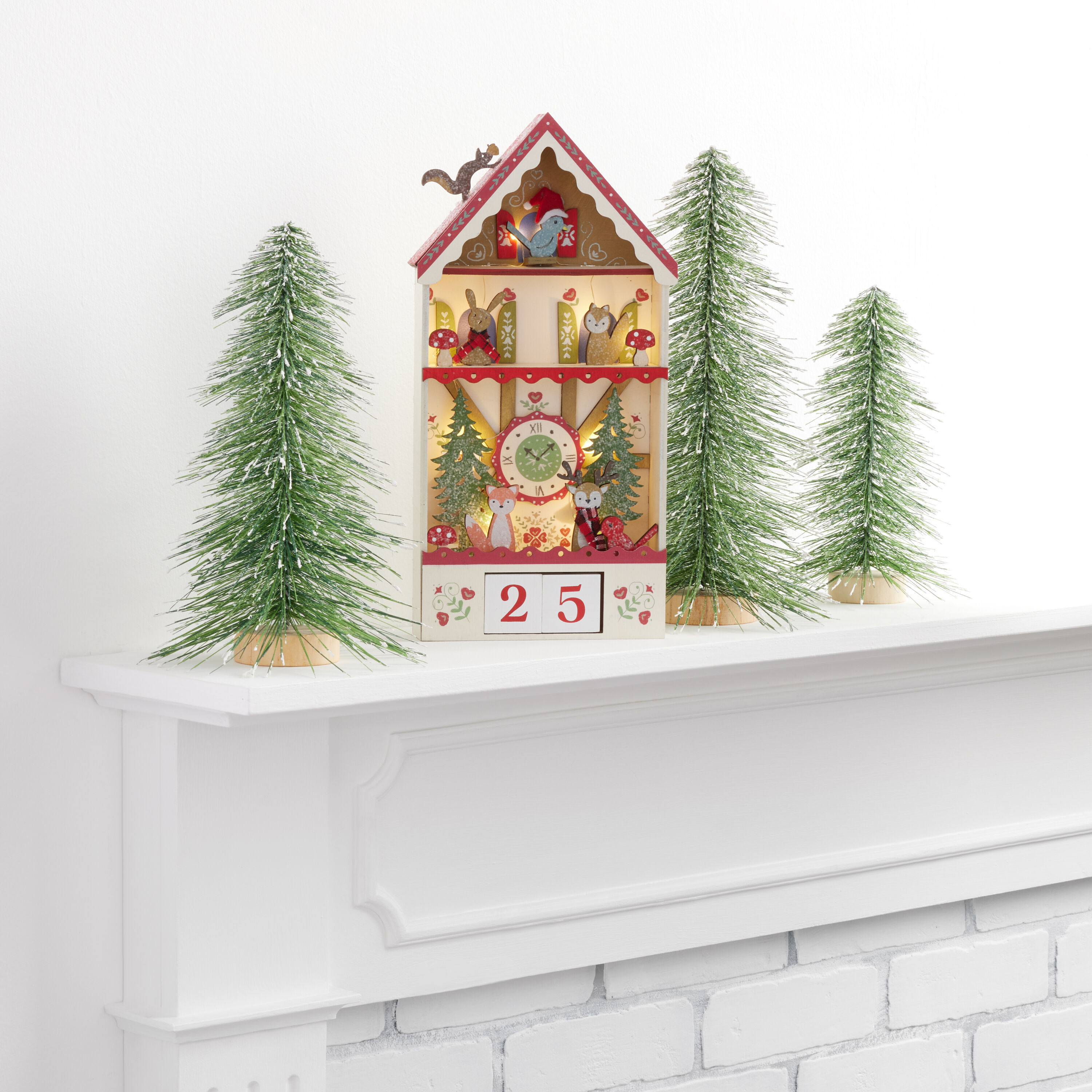 Laser Cut Wood Cuckoo Clock LED Light Up Countdown Calendar image number 4
