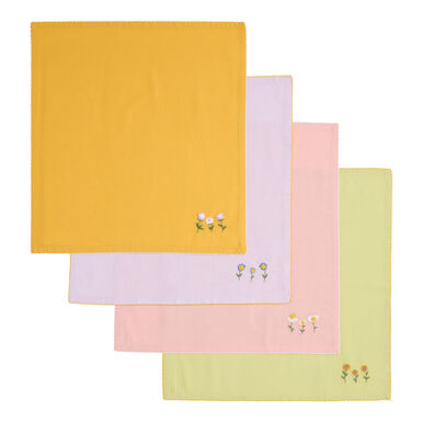 Pastel Dainty Flower Embroidered Napkins 4 Pack Pastel Dainty Flower Embroidered Napkins 4 Pack