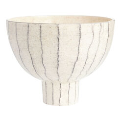 CRAFT Catarina Ivory And Charcoal Ceramic Striped Bowl