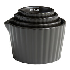 Enzo Black Ceramic Fluted Nesting Measuring Cups