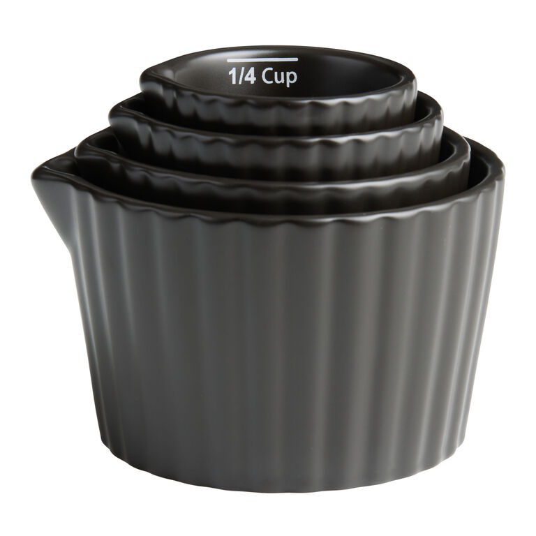 Enzo Black Ceramic Fluted Nesting Measuring Cups - World Market