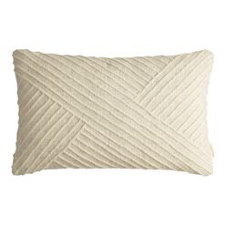 Oversized Ivory Angled Stripe Lumbar Pillow