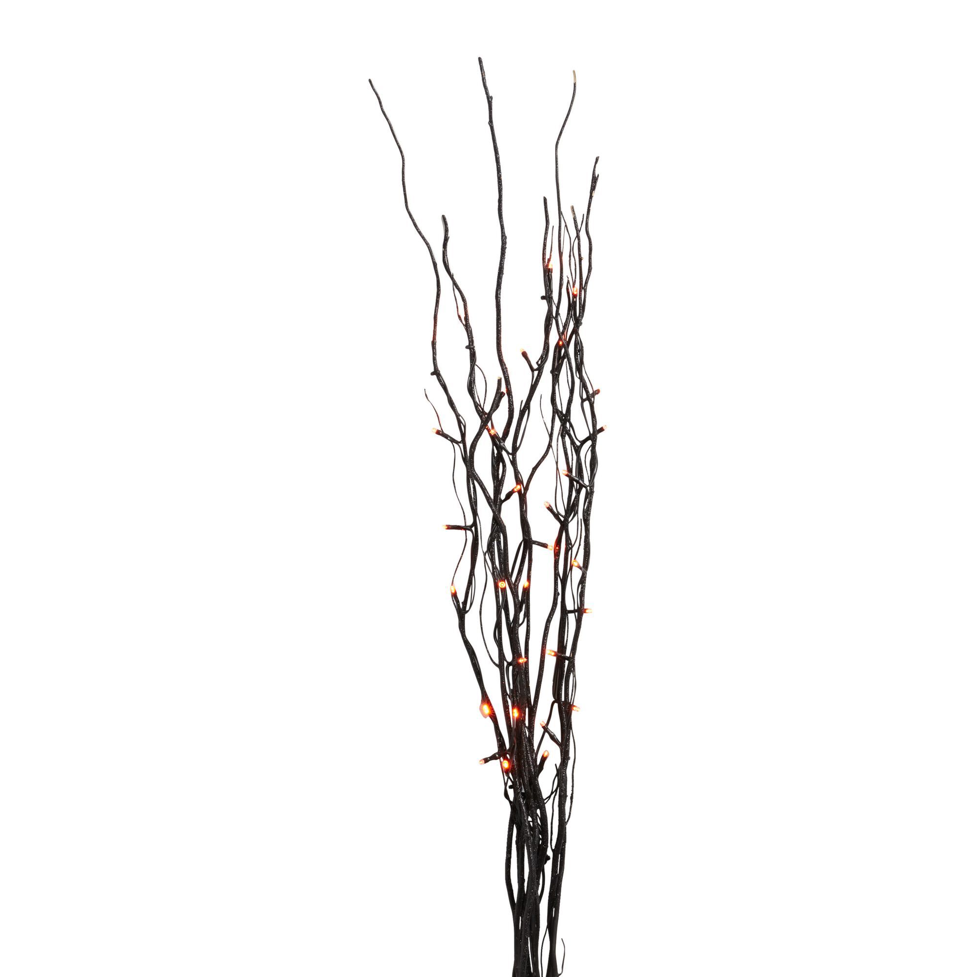 Black Willow Branch Decor With Orange LED Lights image number 0