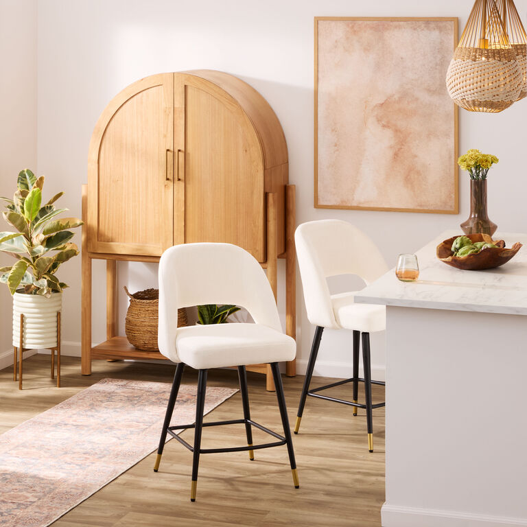 Donelly Cutout Back Upholstered Swivel Counter Stool Set of 2 image number 2