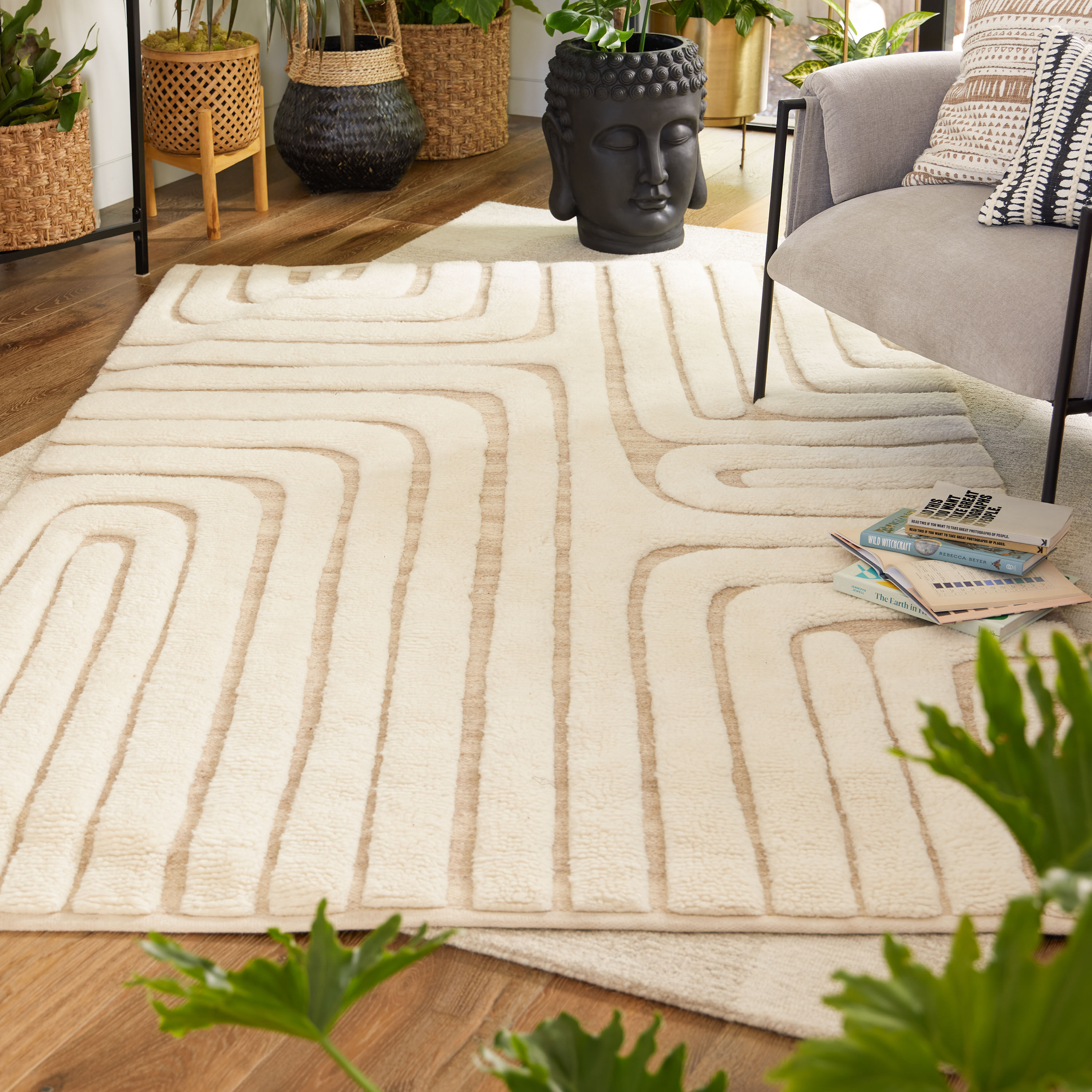 Washable top area rug