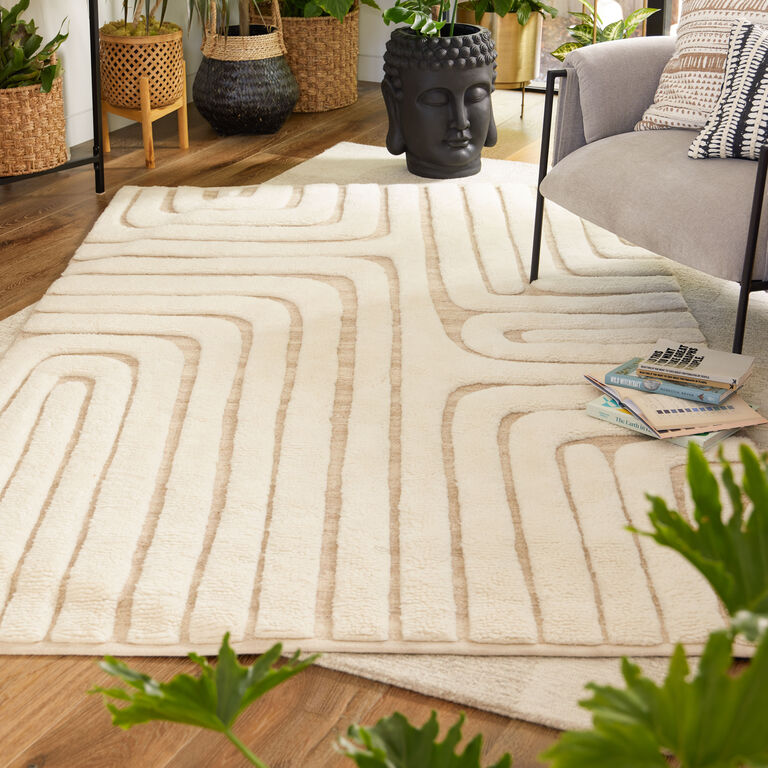 Elon Undyed Modern Geometric Wool Washable Area Rug image number 2