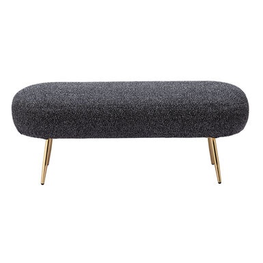 Alec Speckled Black Velvet Rounded Upholstered Bench Alec Speckled Black Velvet Rounded Upholstered Bench
