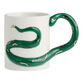 White And Teal Snake Handle Ceramic Mug image number 0