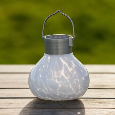 Handblown Glass Solar LED Lantern Handblown Glass Solar LED Lantern