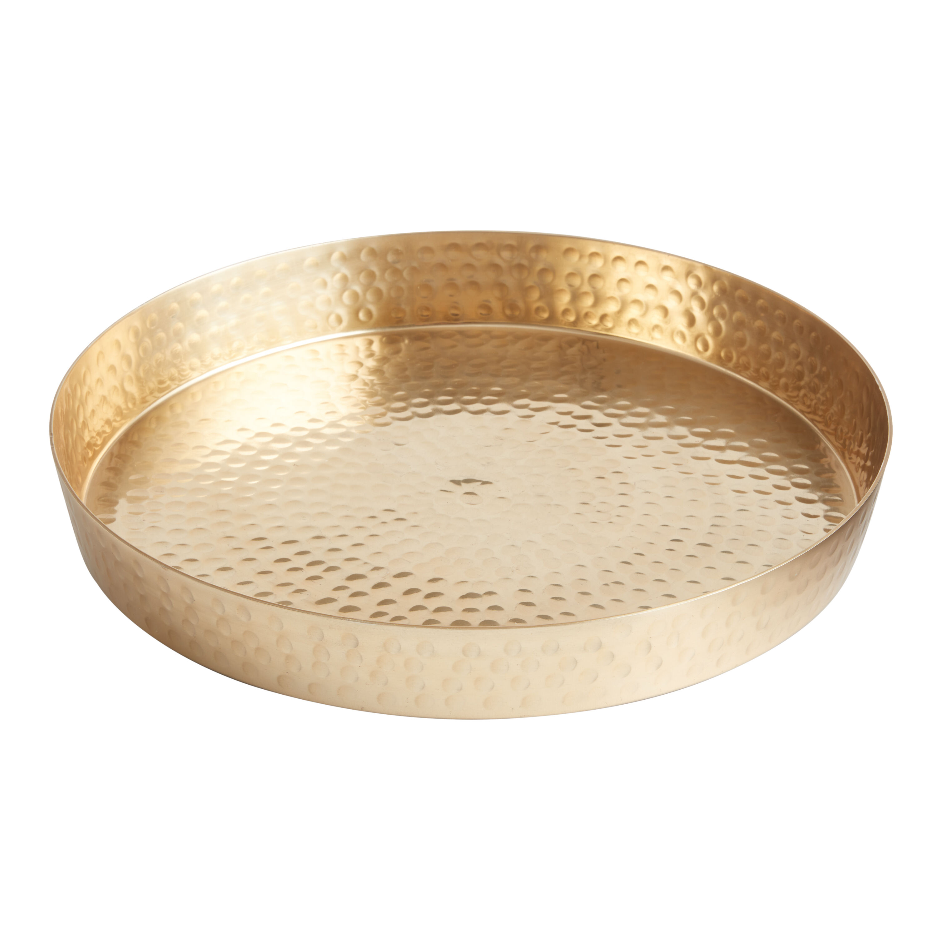 Round gold serving deals tray