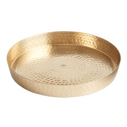 Julian Round Gold Hammered Serving Tray