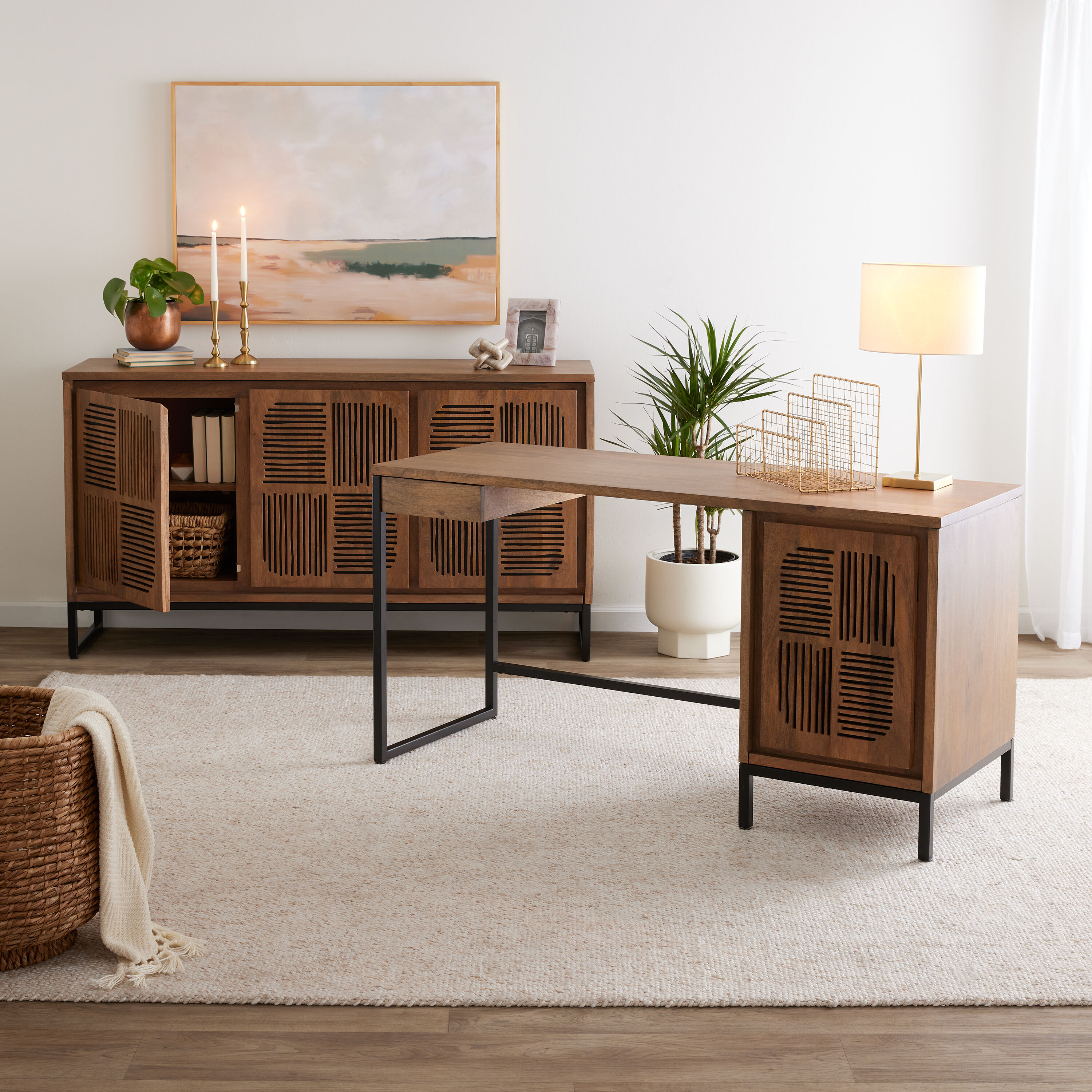 World market l shaped sales desk