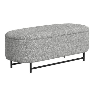 Reardon Black Metal Upholstered Storage Bench Reardon Black Metal Upholstered Storage Bench
