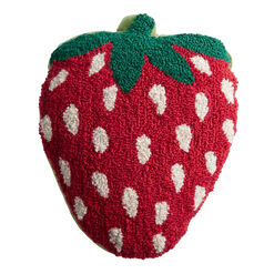 Red Strawberry Shaped Indoor Outdoor Throw Pillow