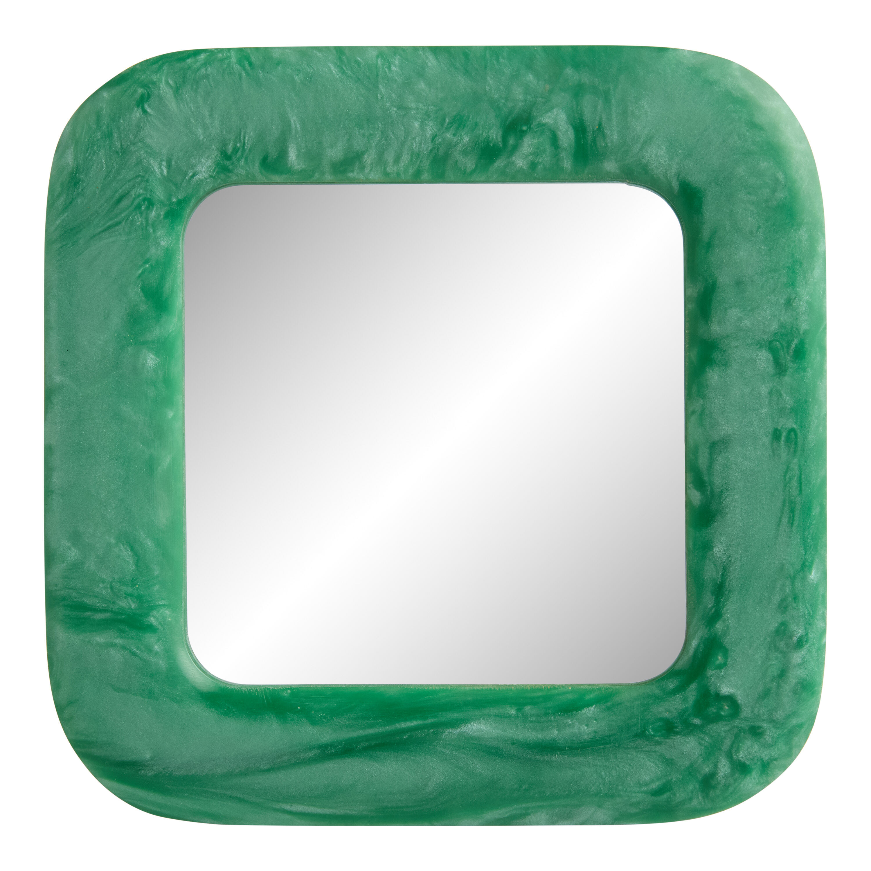 Square Jade Green Resin Mini Wall Mirror image number 0