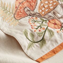 Embroidered Wildflower and Mushroom Table Runner