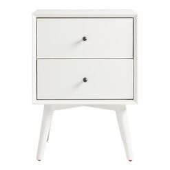 Brewton White Wood Nightstand With Drawers