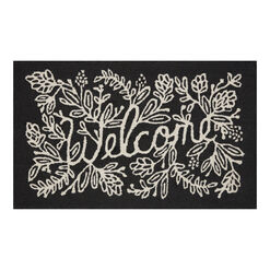 Rifle Paper Co. Black and White Welcome Wool Area Rug