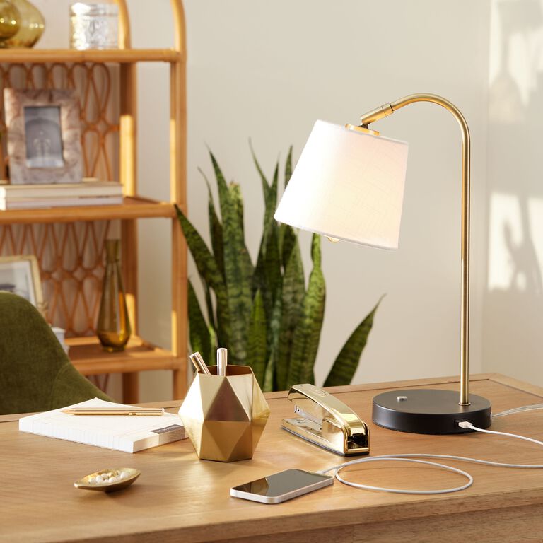 Lampe rechargeable USB design blanche Hanoïa - Lampe de table