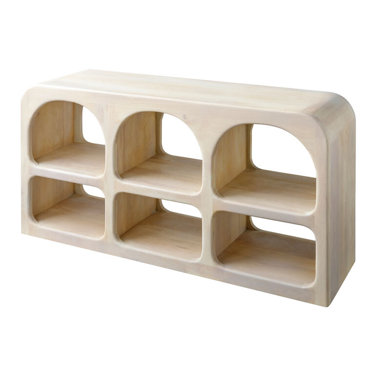 Panyer Short Ivory Mango Wood Bookshelf | Stylish Storage
