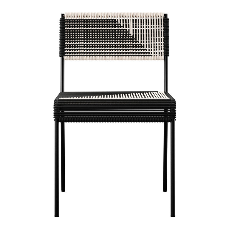 Manati Rope and Black Metal Outdoor Dining Chair 2 Piece Set image number 3