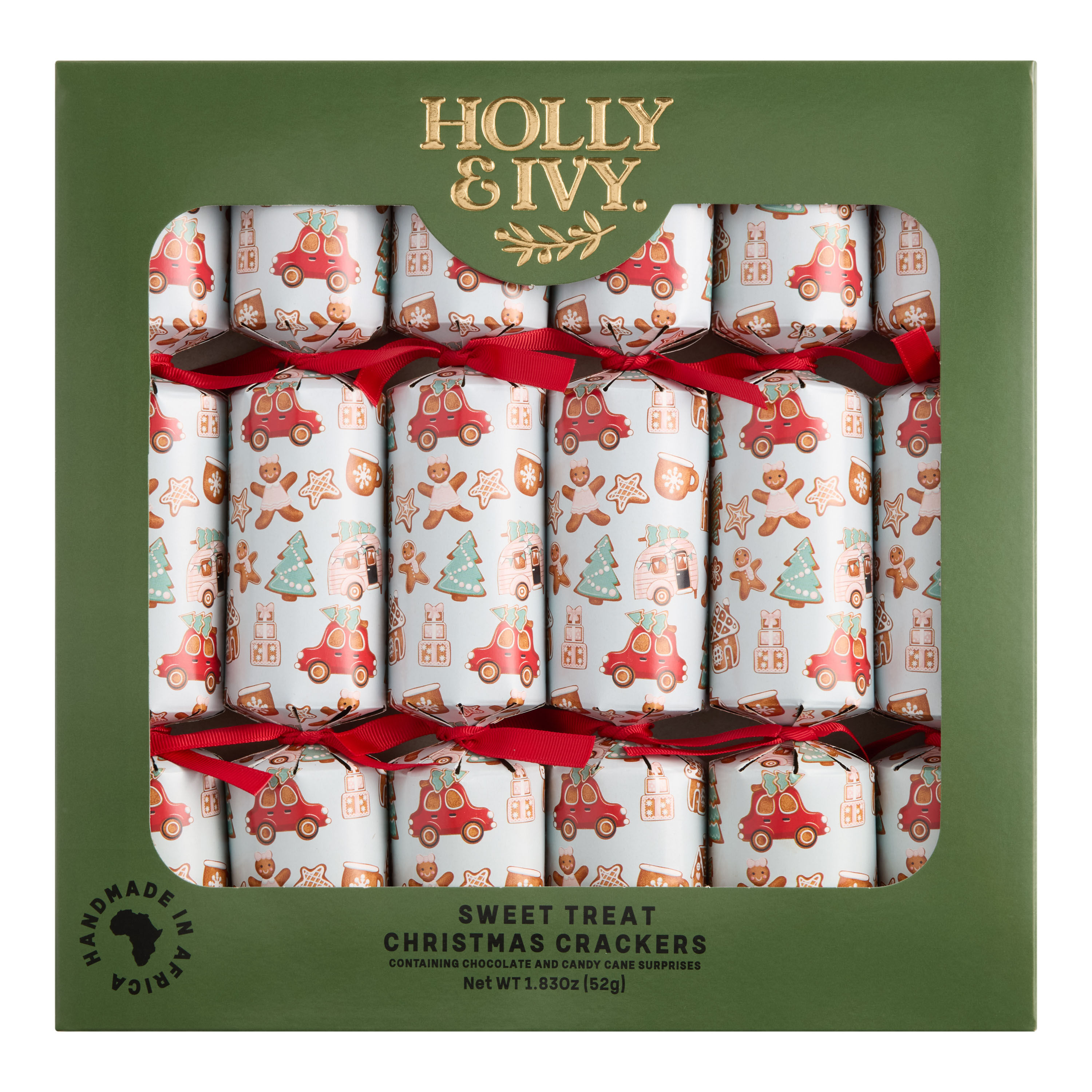 Large Holly & Ivy Luxury Christmas Crackers 6 Count image number 1