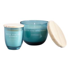 Light Blue Water Hyacinth & Bamboo Scented Candle