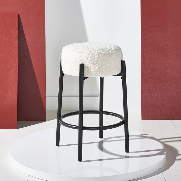 Barlow Metal and Boucle Backless Upholstered Counter Stool image number 2