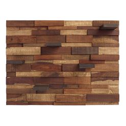 Mosaic Wood Panel with Shelves