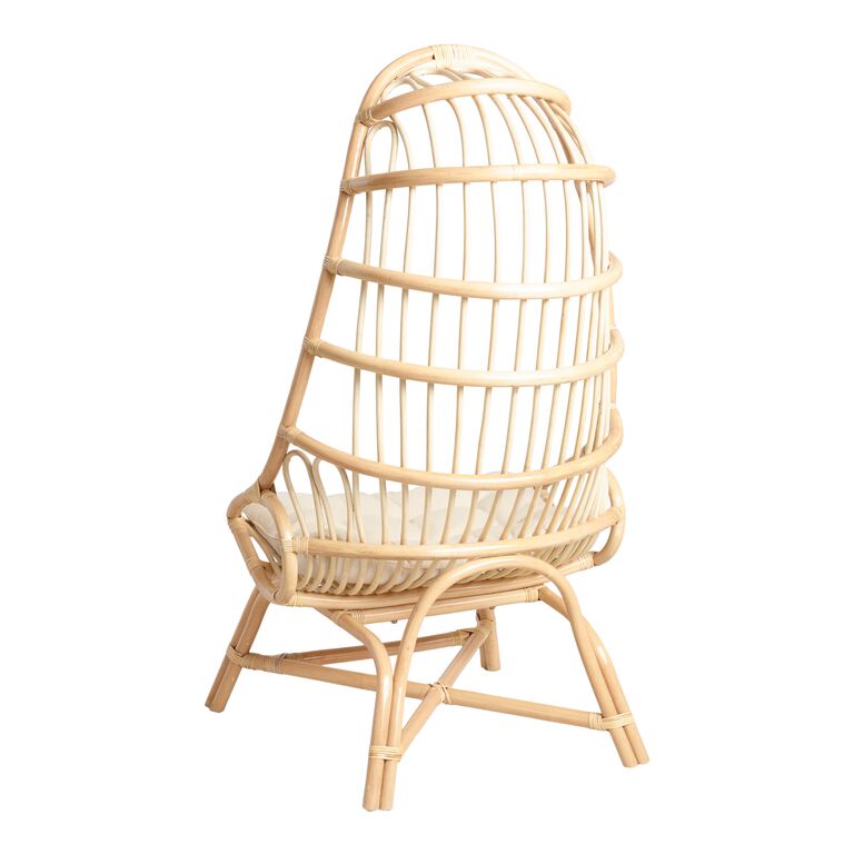 Natural Rattan Egg / Cocoon Chair with Cushion - Like New! for