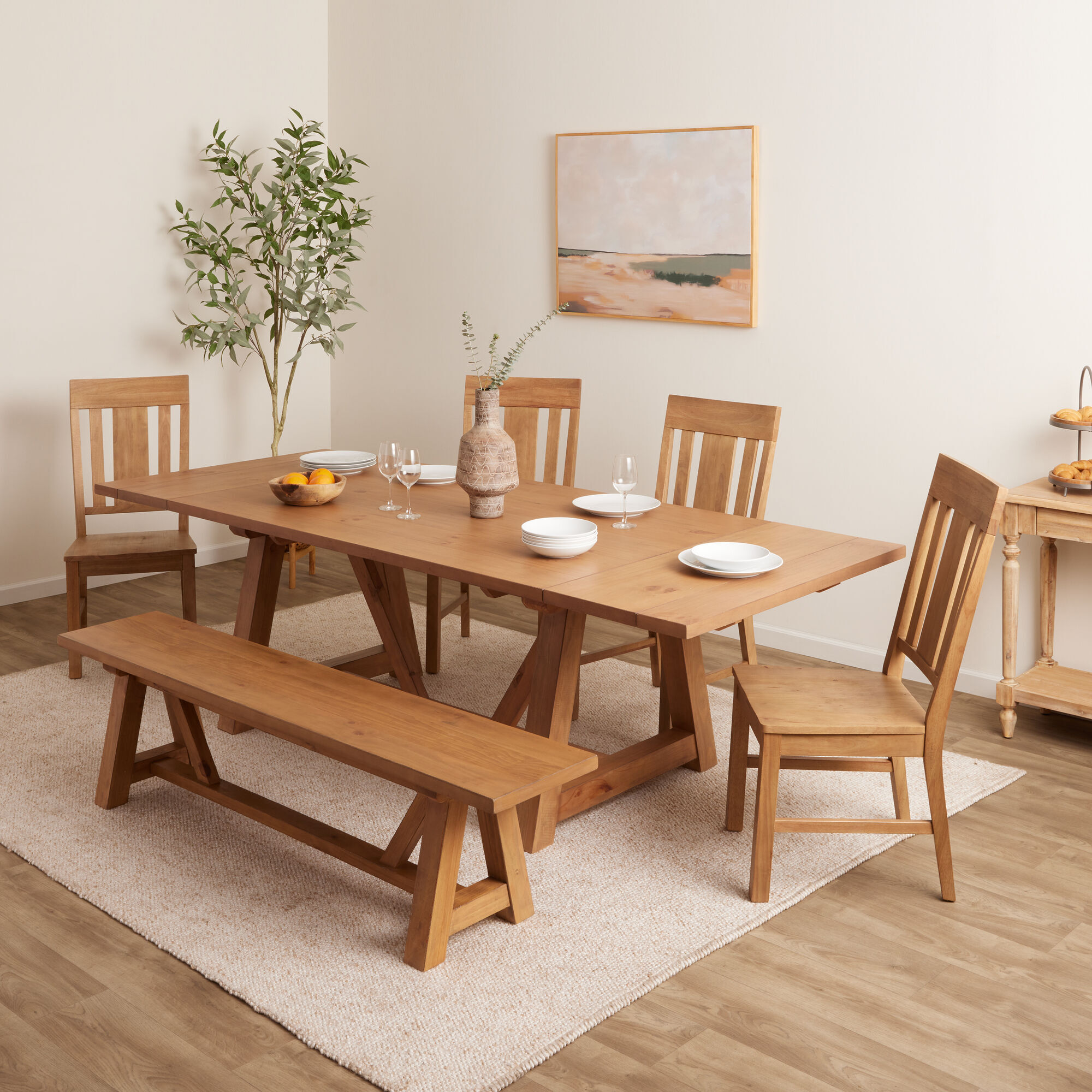 World market solid sales wood dining table