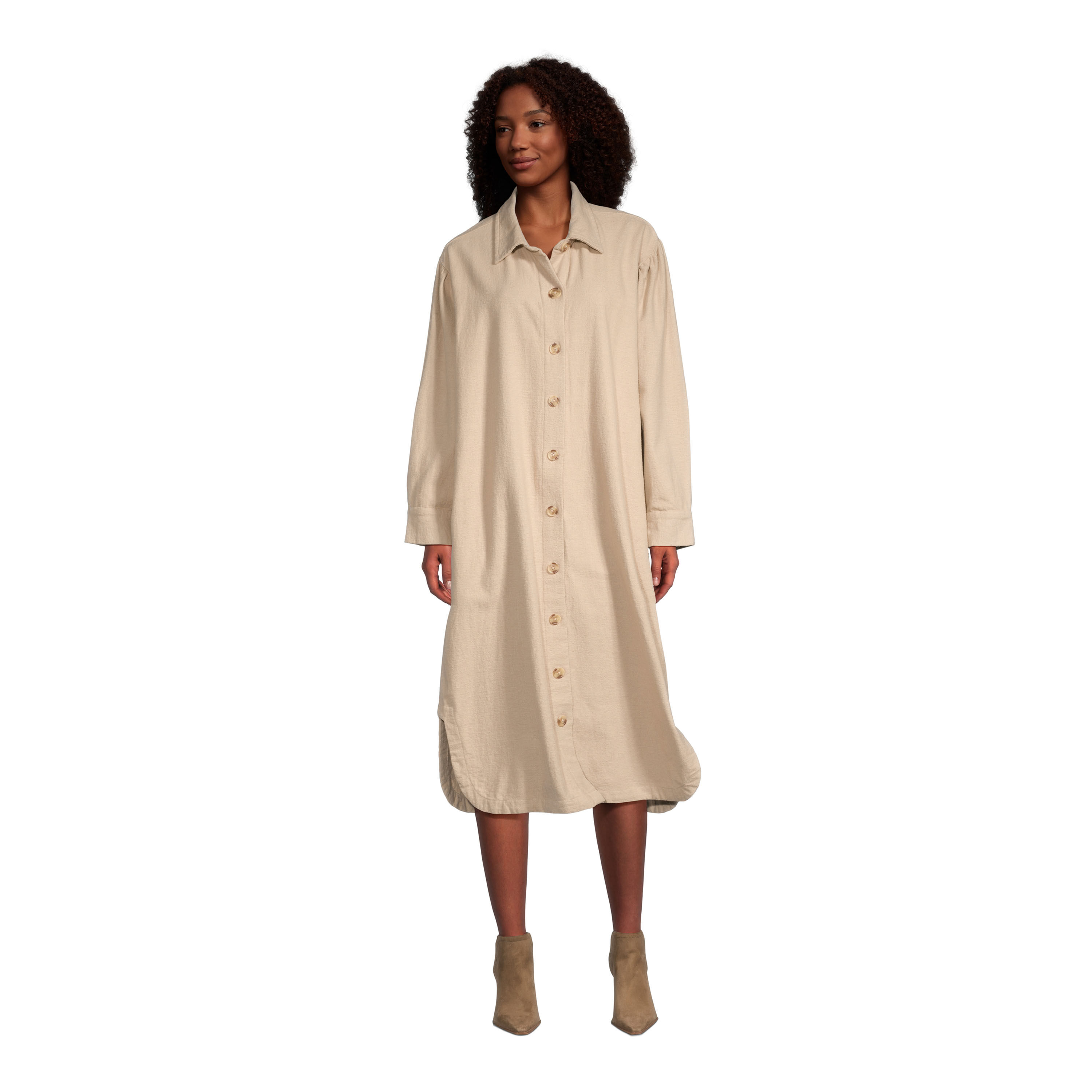Selma Tan Shirt Dress with Pockets World Market